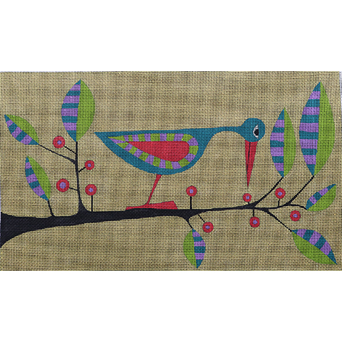 Teal Bird on a Branch